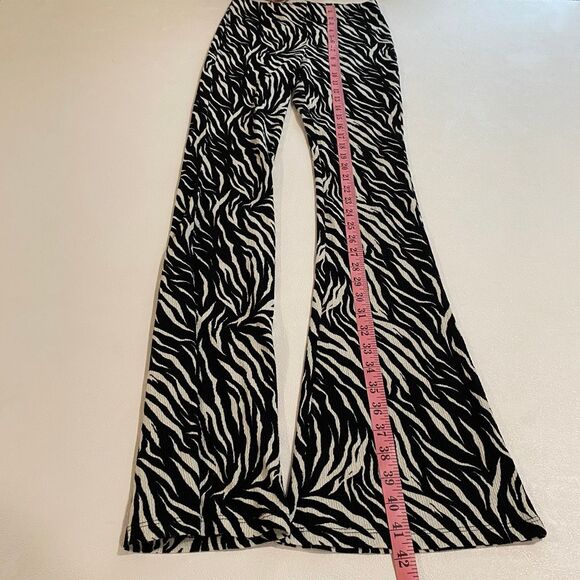 Topshop Zebra Print Flared Pants Women’s Size 2 Stretch High Waist Retro Y2K - Picture 9 of 9